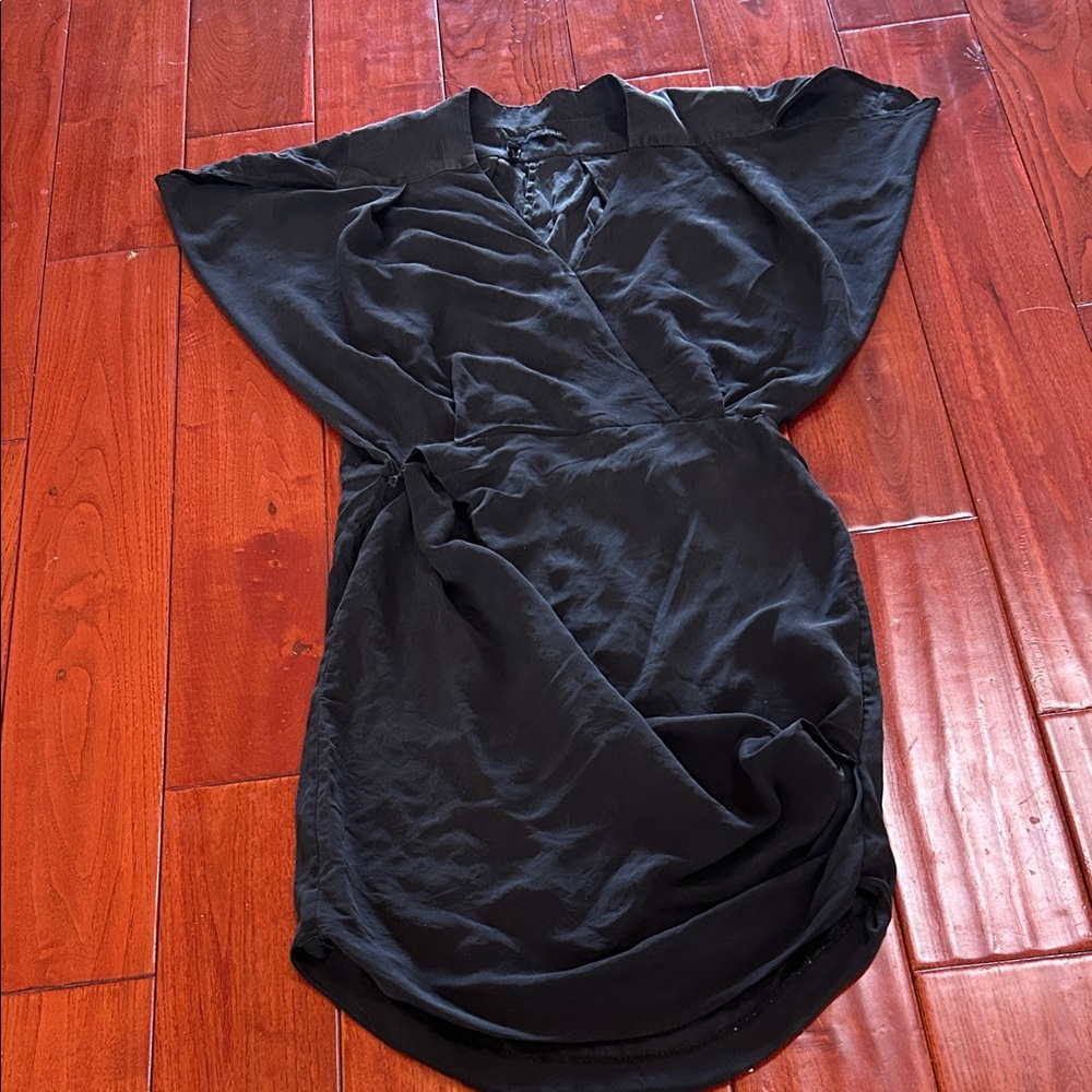 Obakki Black Midi silk Dress
